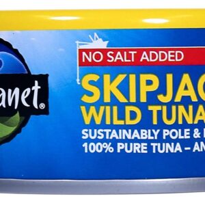 Wild Planet Skipjack Wild Tuna, No Salt Added, Canned Tuna, Sustainably Wild-Caught