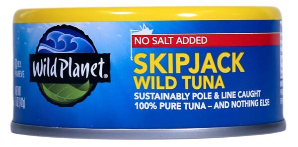 Wild Planet Skipjack Wild Tuna, No Salt Added, Canned Tuna, Sustainably Wild-Caught