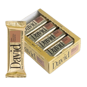 David, Protein Bar, Salted Peanut Butter, Pack of 12 Protein Bars | 28g of Protein | 150 Calories | 0g of Sugar - High Protein, Low Carb, Gluten Free Protein Bar