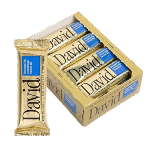 David, Protein Bar, Chocolate Chip Cookie Dough, Pack of 12 Protein Bars | 28g of Protein | 150 Calories | 0g of Sugar - High Protein, Low Carb, Gluten Free Protein Bar