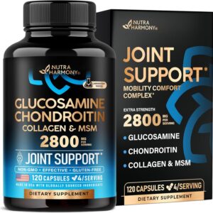 Glucosamine Chondroitin MSM Collagen | FSA HSA Eligible | Joint Support Supplement 2800 mg